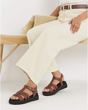 JD Williams T Bar Fisherman Sandal Ex Wide - Natural
