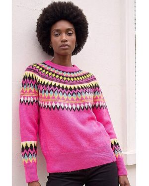 Roman Roman Diamond Crew Neck Knit Jumper - Pink