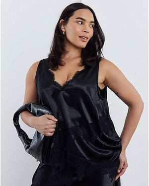 Simply Be Satin Lace Cami - Blue