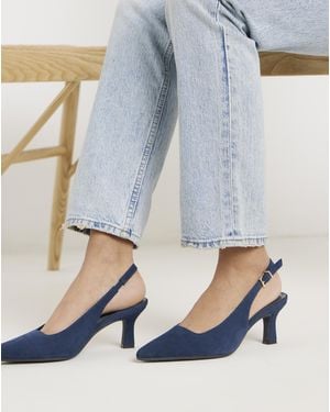 JD Williams Pointed Toe Slingback Heels Ex Wide - Blue