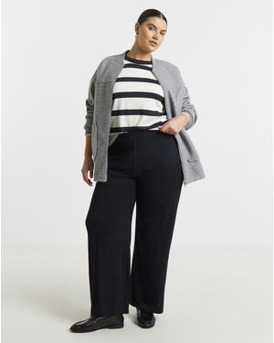 Simply Be Jersey Wide Leg Trouser - White