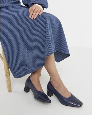 JD Williams Flared Block Heel Shoes Ex Wide - Blue