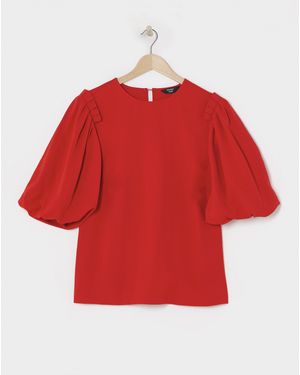Joanna Hope Puff Sleeve Blouse - Red