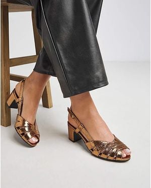 JD Williams Peep Toe Sling Back Shoes Ex Wide Fit - Black