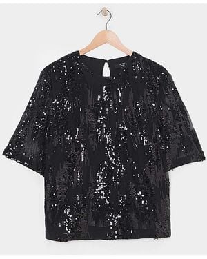 Joanna Hope Sequin Blouse - Black