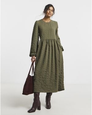 Simply Be Khaki Pocket Midi Dress - Green