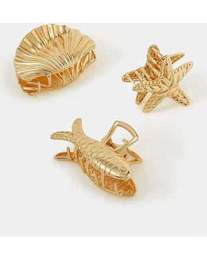 Accessorize Ocean Metal Claw Clips - Metallic