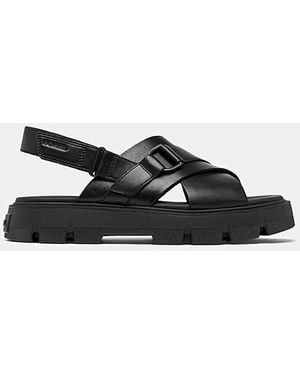 Sorel Leather Rein Crisscross Sandal - Black