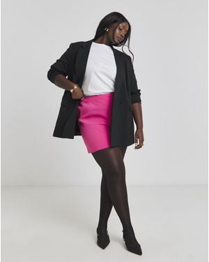 Simply Be Tailored Mini Skirt - Pink