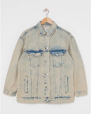 Simply Be Boyfriend Denim Jacket - Brown