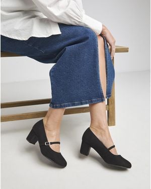 JD Williams Low Block Heel Mary Jane Wide Fit - Blue