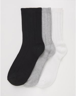Pretty Secrets 3 Pack Soft Light Thermal Socks - Black