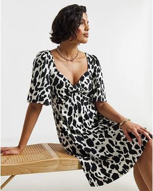 Simply Be Supersoft Knot Front Skater Dress - Black
