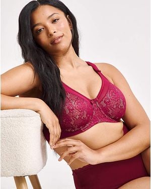 Berlei Beauty Lace Minimiser Bra Burgund - Pink