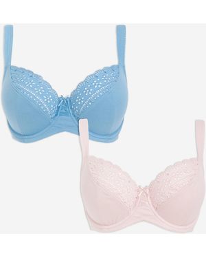Pretty Secrets 2 Pk Jane Full Cup Wired Bras - Blue