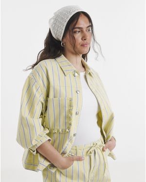 Simply Be Pieces Billo Ls Denim Jacket - Natural