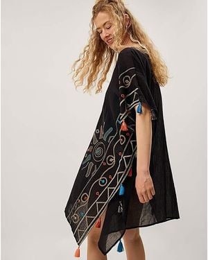Monsoon Pelia Embroidered Mini Kaftan - Black