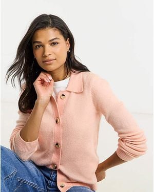 Simply Be Button Through Collar Cardigan - Orange