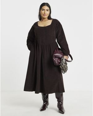 Simply Be Cord Midaxi Picnic Dress - Black