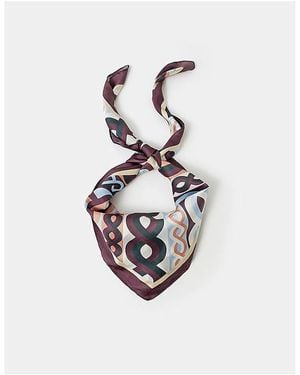 Accessorize Print Square Satin Scarf - White