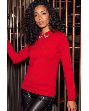 Roman Roman Collar Knit Jumper - Red
