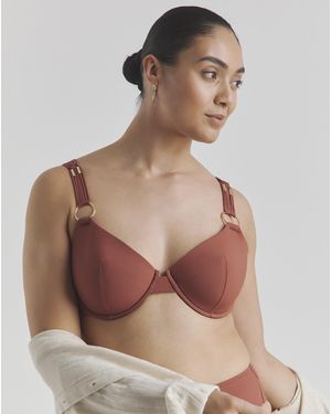 Figleaves Macrame Underwired Bikini Top - Brown