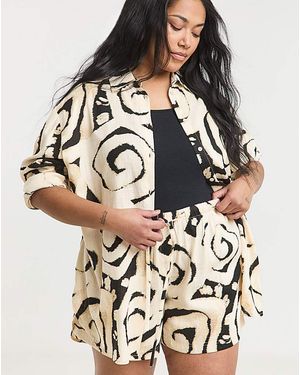 Simply Be Linen Mix Shirt - Multicolour