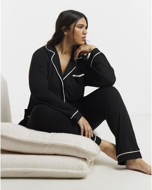 Pretty Secrets Soft Revere Pyjama Set - Black