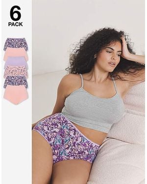 Pretty Secrets 6 Pack Full Brief Knickers - Multicolour