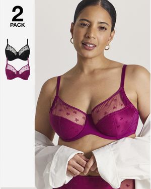 Pretty Secrets 2 Pack Hannah Bow Full Cup Bra - Pink