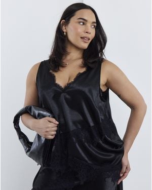 Simply Be Satin Lace Cami - Blue