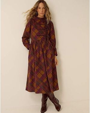 Monsoon Melinda Corduroy Midi Dress - Brown