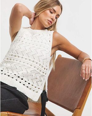 Simply Be Pointelle Tie Side Vest - Brown