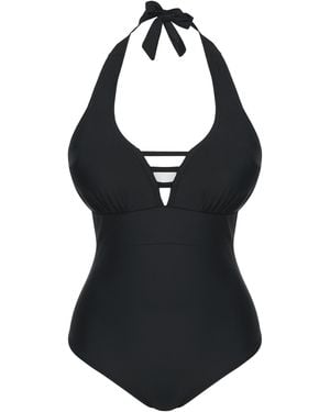JD Williams Non Wired Padded Halter Neck Swimsuit - Black