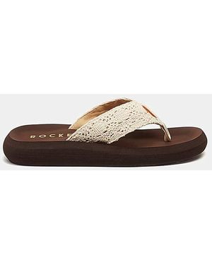 Rocket Dog Crochet Toe Post Sandals - White