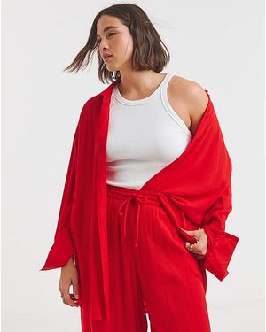 Simply Be Crinkle Shirt - Red