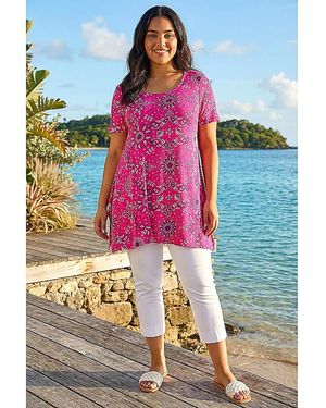 Roman Curve Paisley Print Bar Back Top - Pink