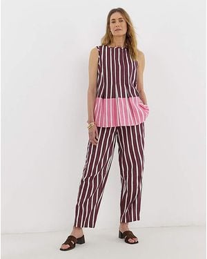 JD Williams Linen Mix Barrel Leg Trouser - Red