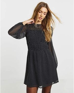 Simply Be Mono Shirred Skater Dress - Multicolour
