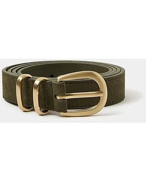Accessorize Buckle Suede Belt - Green