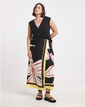 Simply Be Sbe Spun Knot Detail Midaxi Skirt - White
