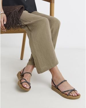 Simply Be Sparkly Comfort Sandals Wide - Black