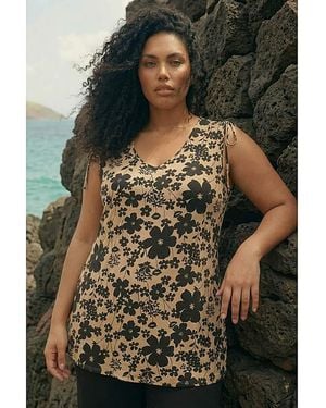 Roman Curve Floral Print Vest Top - Multicolour