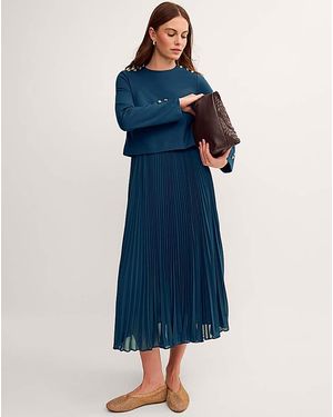 Monsoon Penny Long Sleeve Midi Dress - Blue