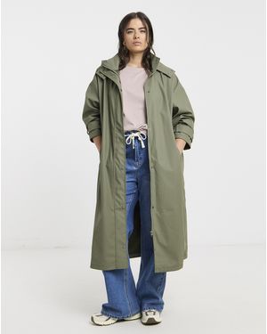 Simply Be Longline Rubberised Raincoat - Green
