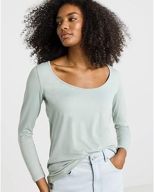 Simply Be Scoop Neck Top - Grey