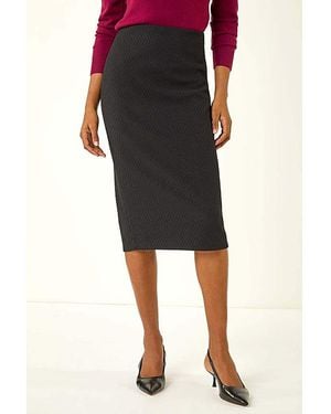 Roman Roman Jersey Elastic Waist Pencil Skirt - Brown
