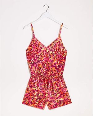Simply Be Satin Romper - Red
