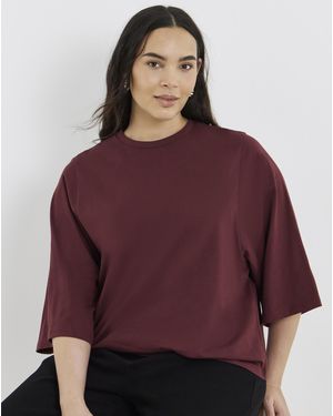 Simply Be Kimono Sleeve T-Shirt - Red