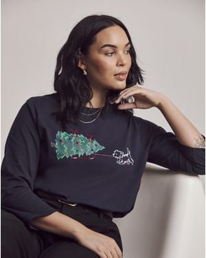 Julipa Embroidered Christmas Tee - Blue